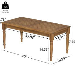 Walker Edison | Outdoor Acacia Wood Patio 4 Piece Sofa Set