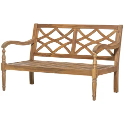Walker Edison | Outdoor Acacia Wood Patio 4 Piece Sofa Set