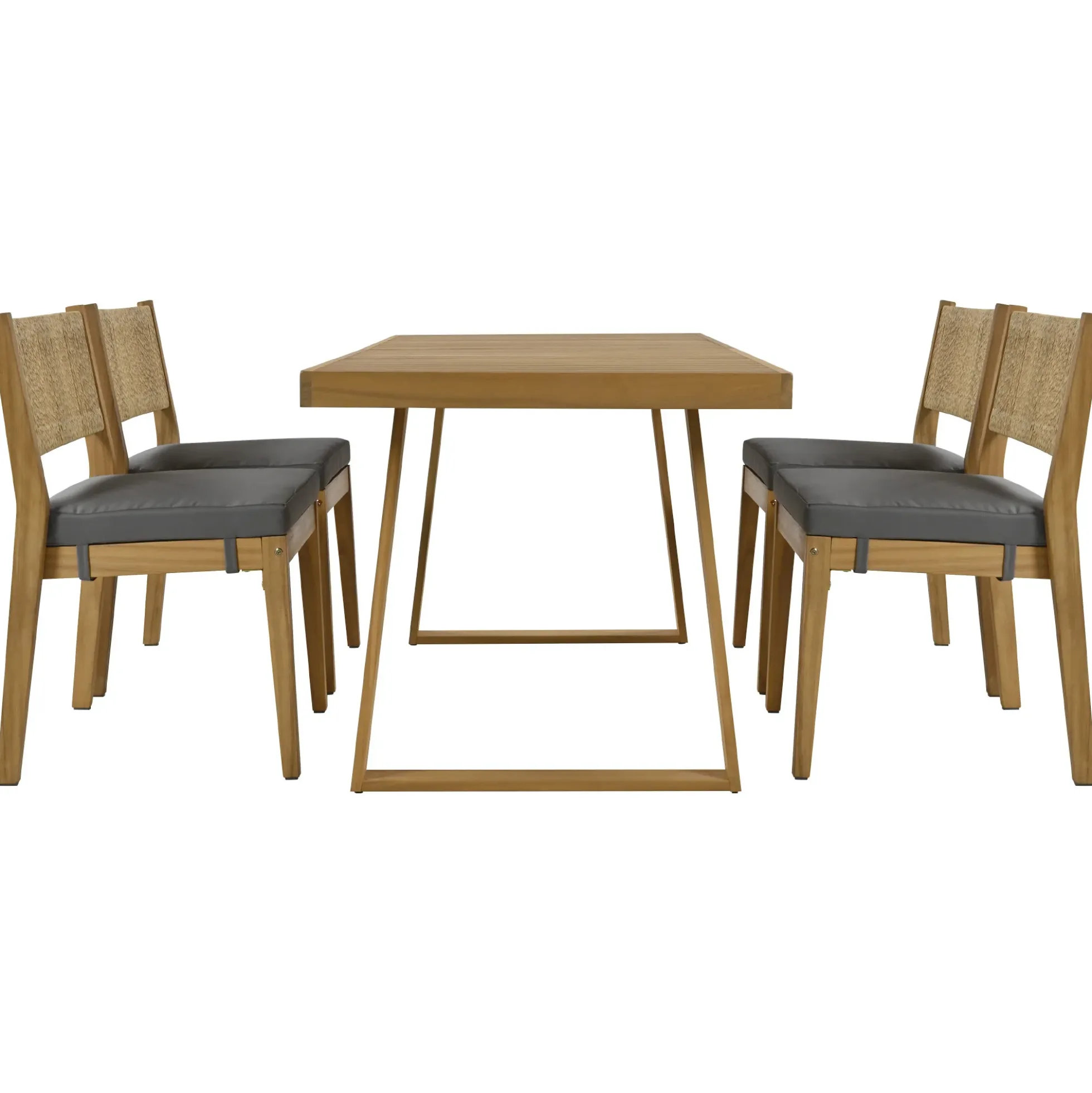 Walker Edison | Outdoor Acacia Wood Dining Table and Chair Set