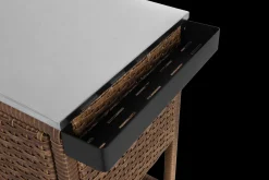 Walker Edison | Outdoor Brown Wicker Bar Cart