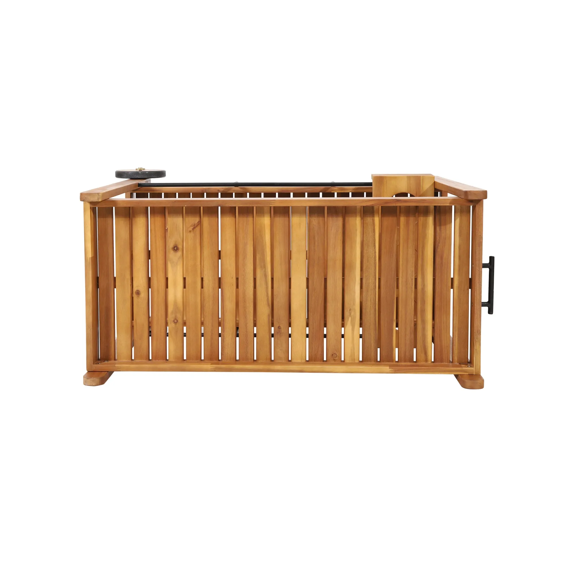Walker Edison | Outdoor Patio Wood Bar Cart for Storage