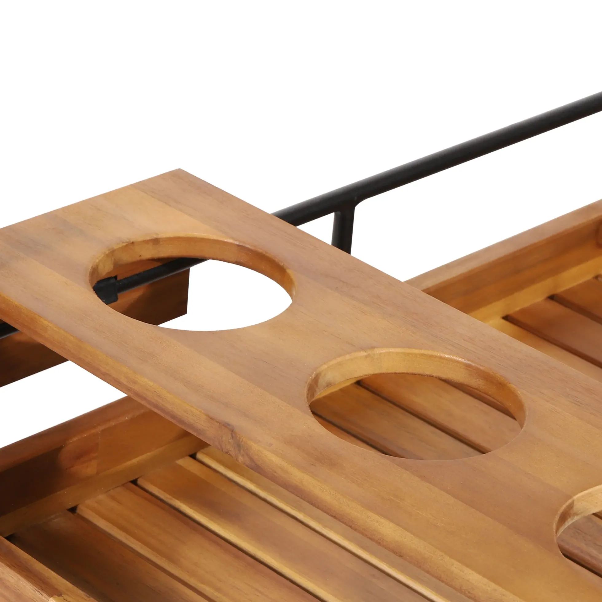 Walker Edison | Outdoor Patio Wood Bar Cart for Storage