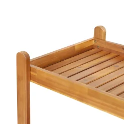 Walker Edison | Outdoor Patio Wood Bar Cart for Storage