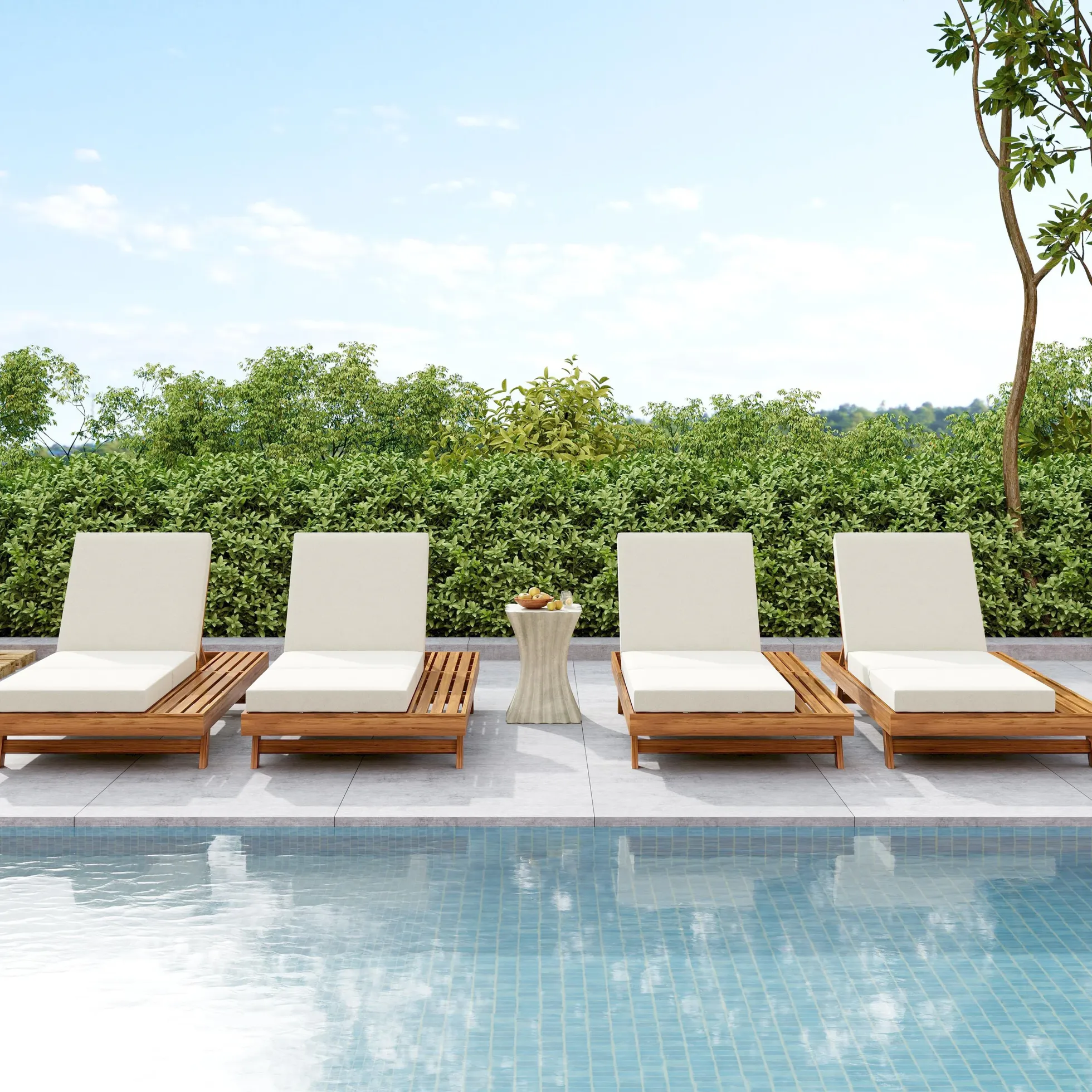 Walker Edison | Outdoor Patio Lounge Chaise Chair