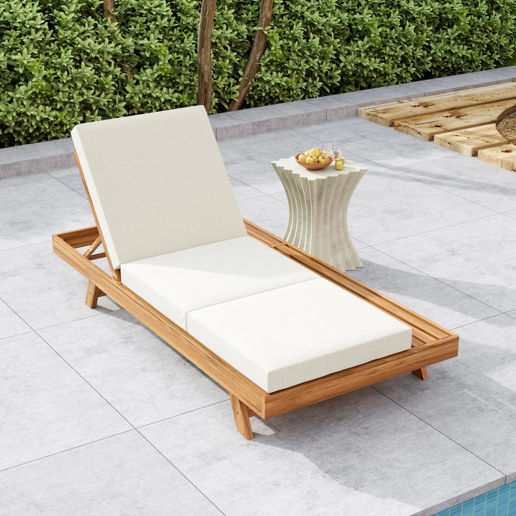 Walker Edison | Outdoor Patio Lounge Chaise Chair