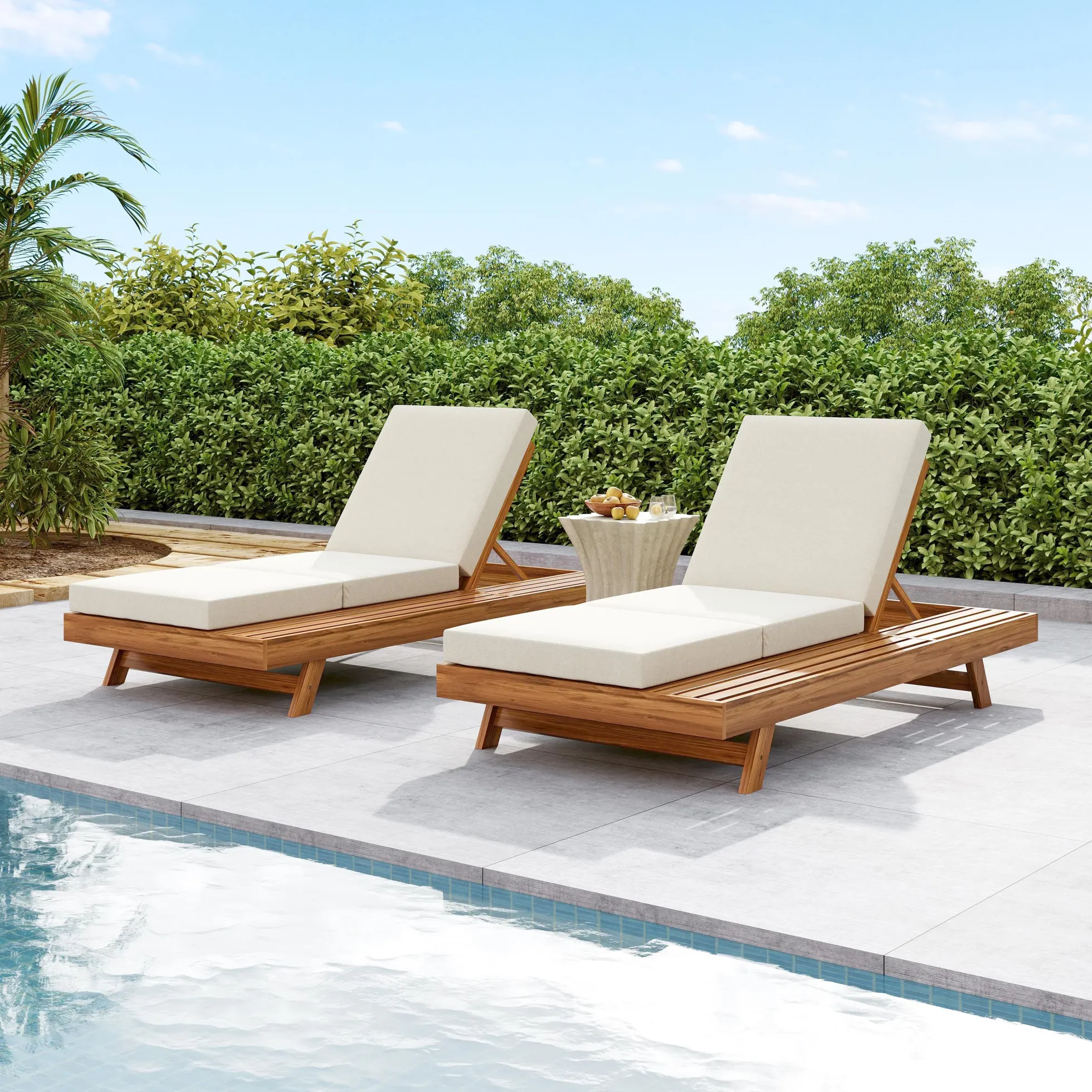 Walker Edison | Outdoor Patio Lounge Chaise Chair