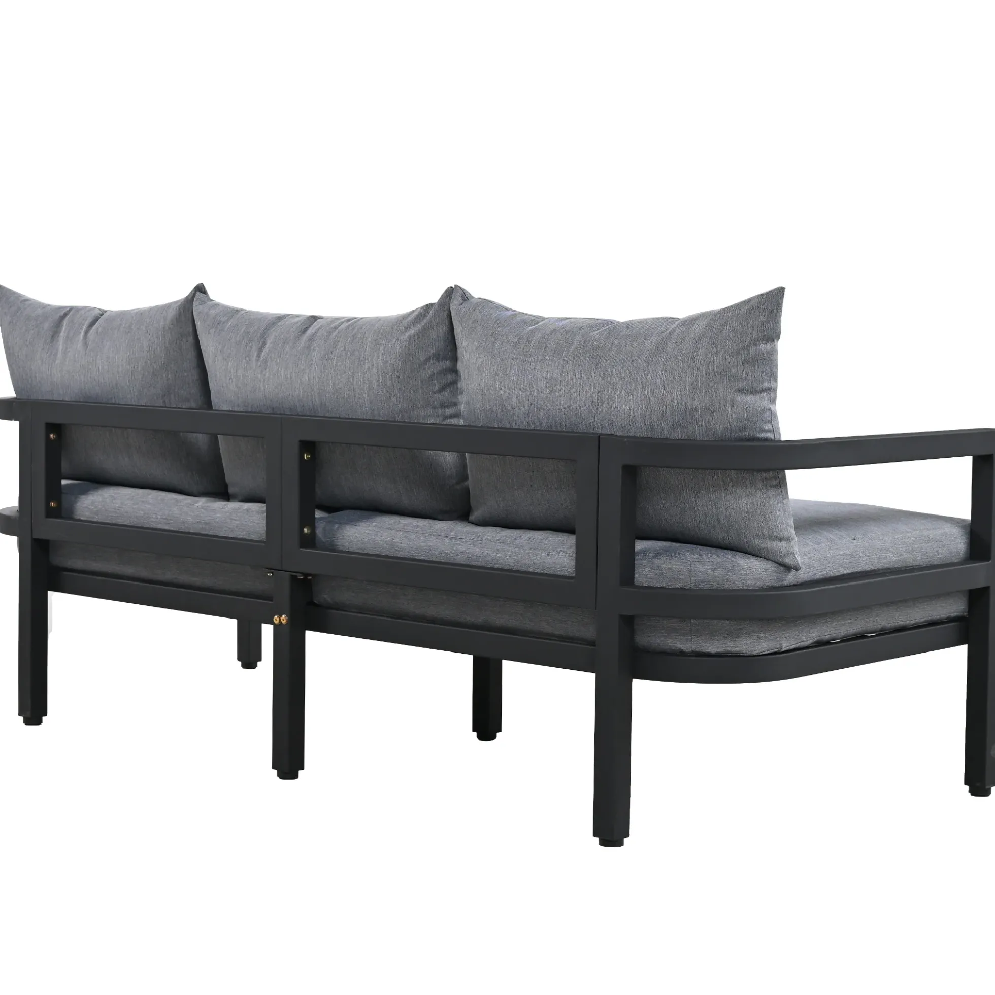 Walker Edison | Outdoor Patio Steel 4 Piece Sofa Set