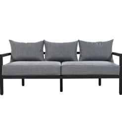 Walker Edison | Outdoor Patio Steel 4 Piece Sofa Set