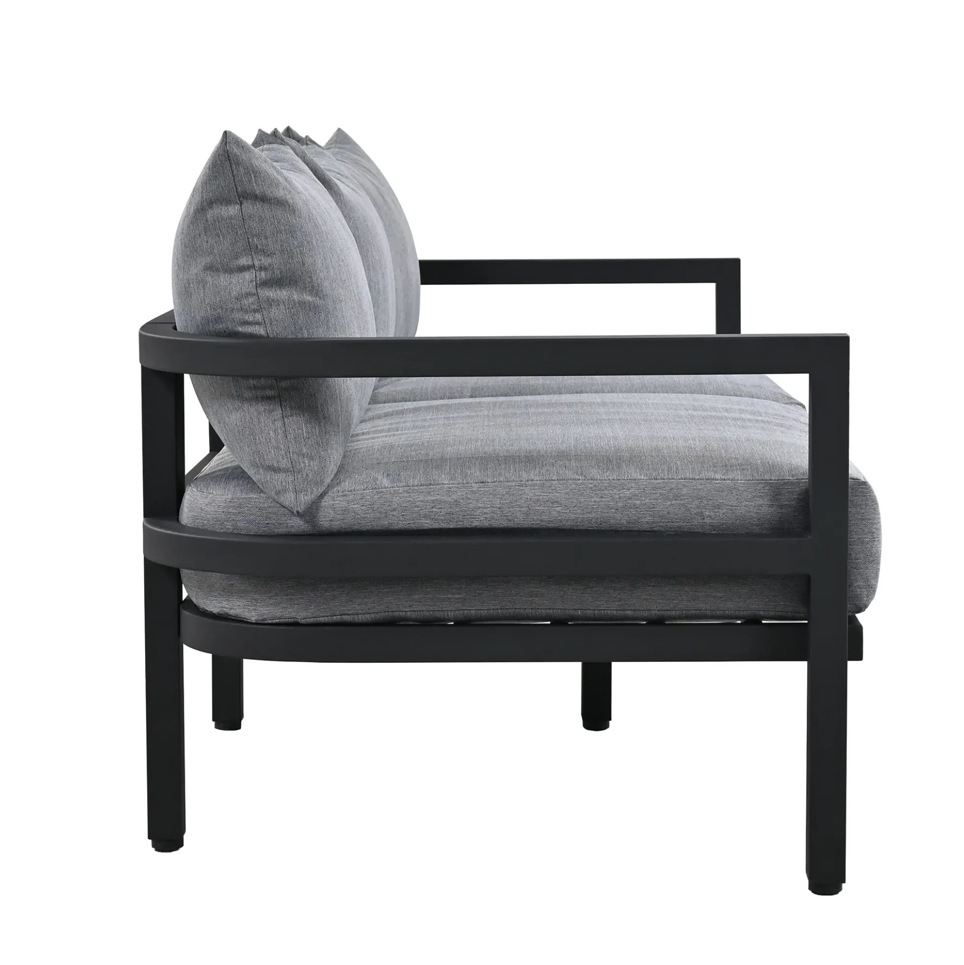 Walker Edison | Outdoor Patio Steel 4 Piece Sofa Set