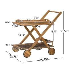 Walker Edison | Outdoor Patio Wood Bar Cart