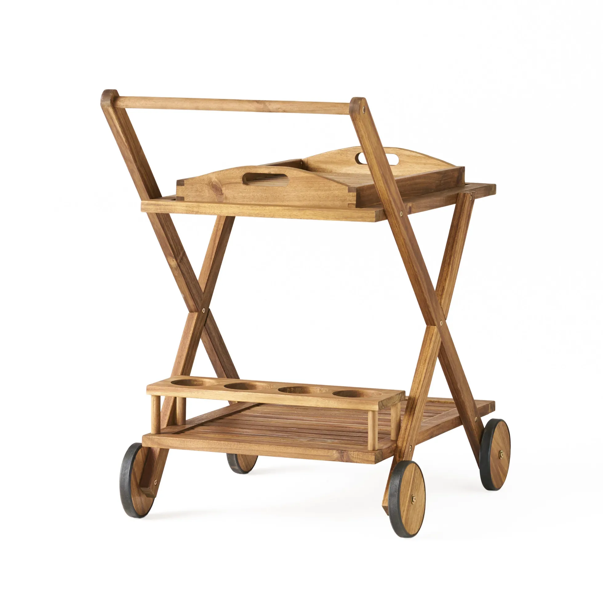 Walker Edison | Outdoor Patio Wood Bar Cart