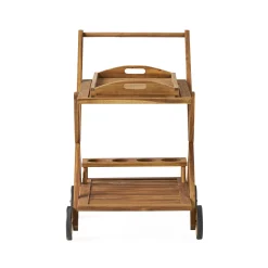 Walker Edison | Outdoor Patio Wood Bar Cart
