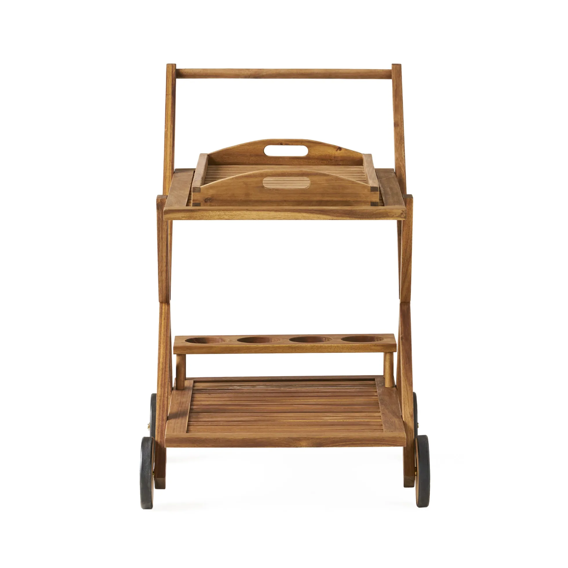 Walker Edison | Outdoor Patio Wood Bar Cart
