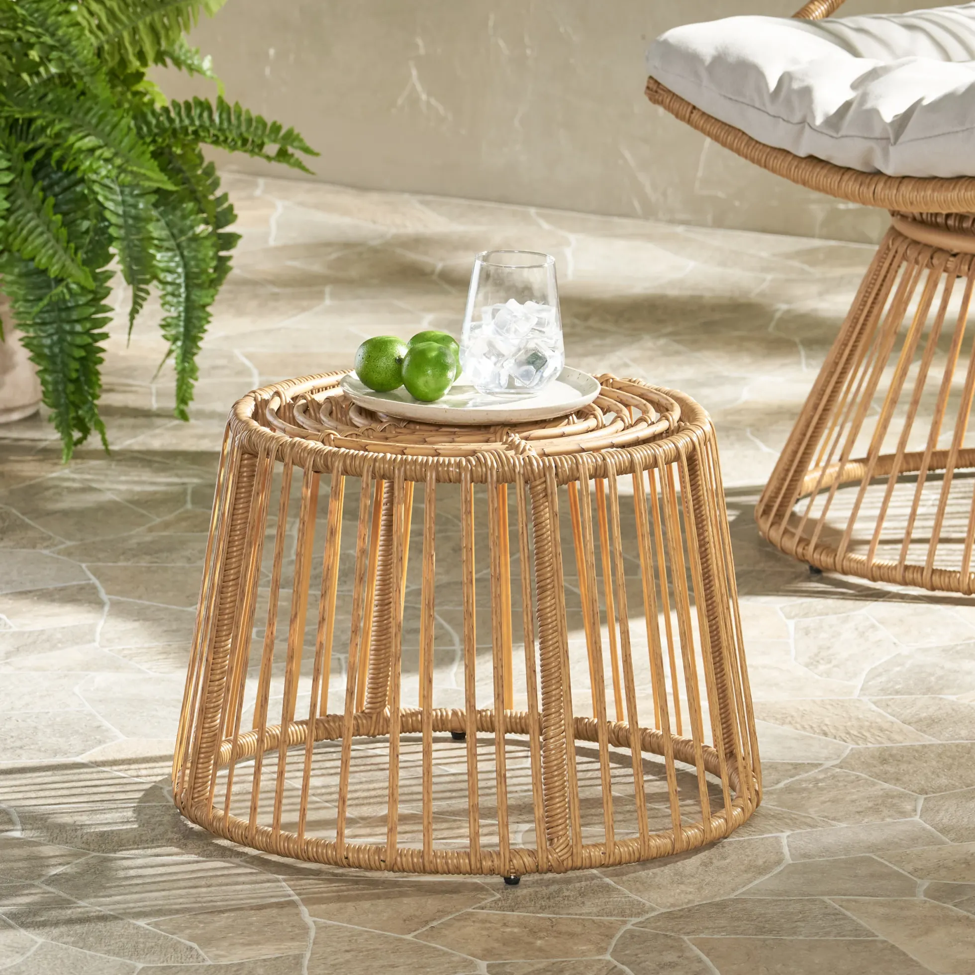 Walker Edison | Outdoor Rattan Side Table