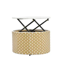Walker Edison | Outdoor Round Modular Sunbed Sofa Set