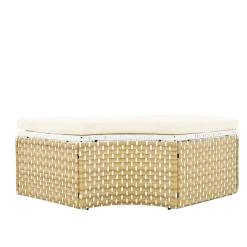 Walker Edison | Outdoor Round Modular Sunbed Sofa Set