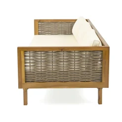 Walker Edison | Outdoor Teak Wood Daybed Sofa