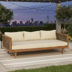 Walker Edison | Outdoor Teak Wood Daybed Sofa