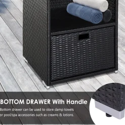 Walker Edison | Outdoor Waterproof Valet Pool Towel Storage Rack