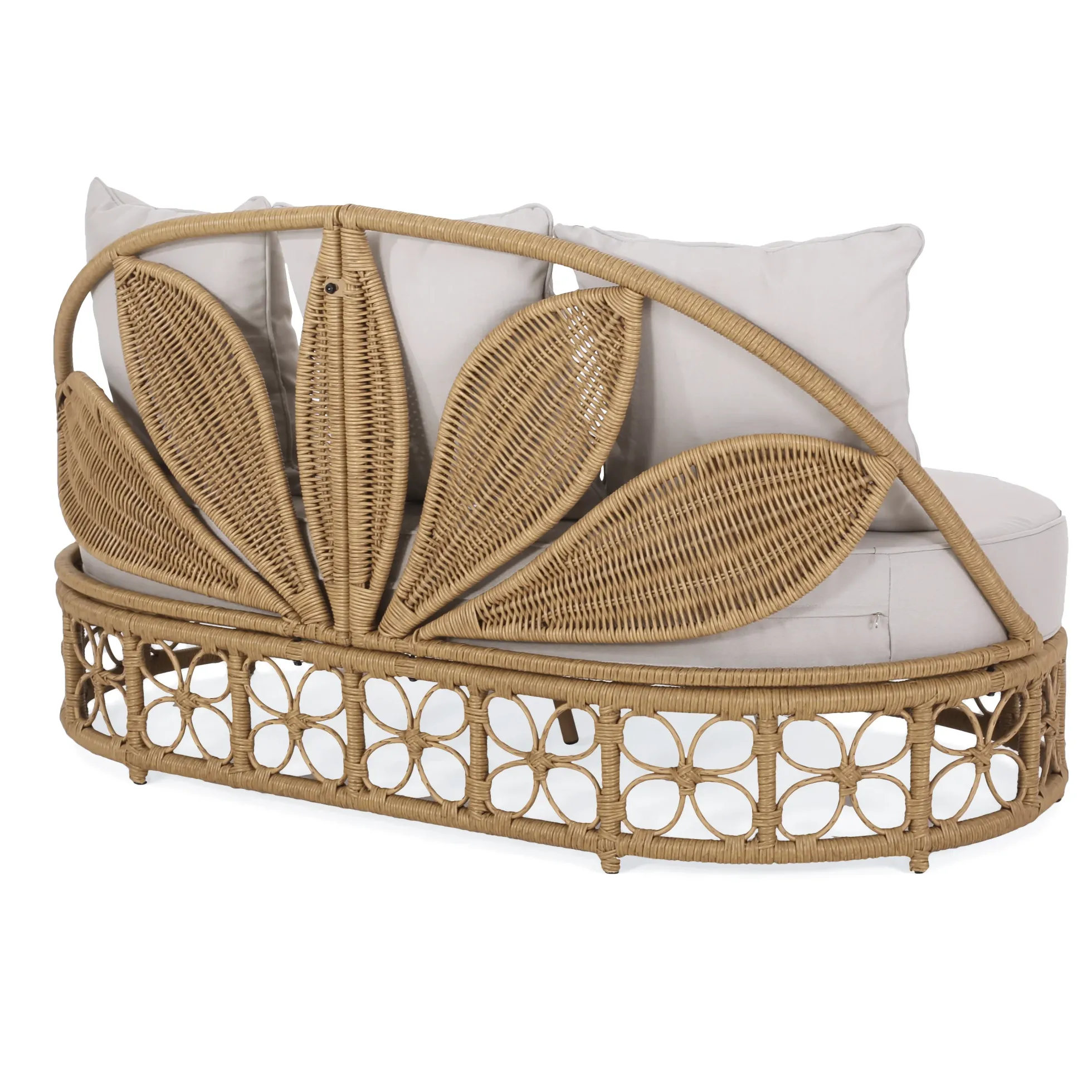 Walker Edison | Outdoor Wicker Daybed With Pillows