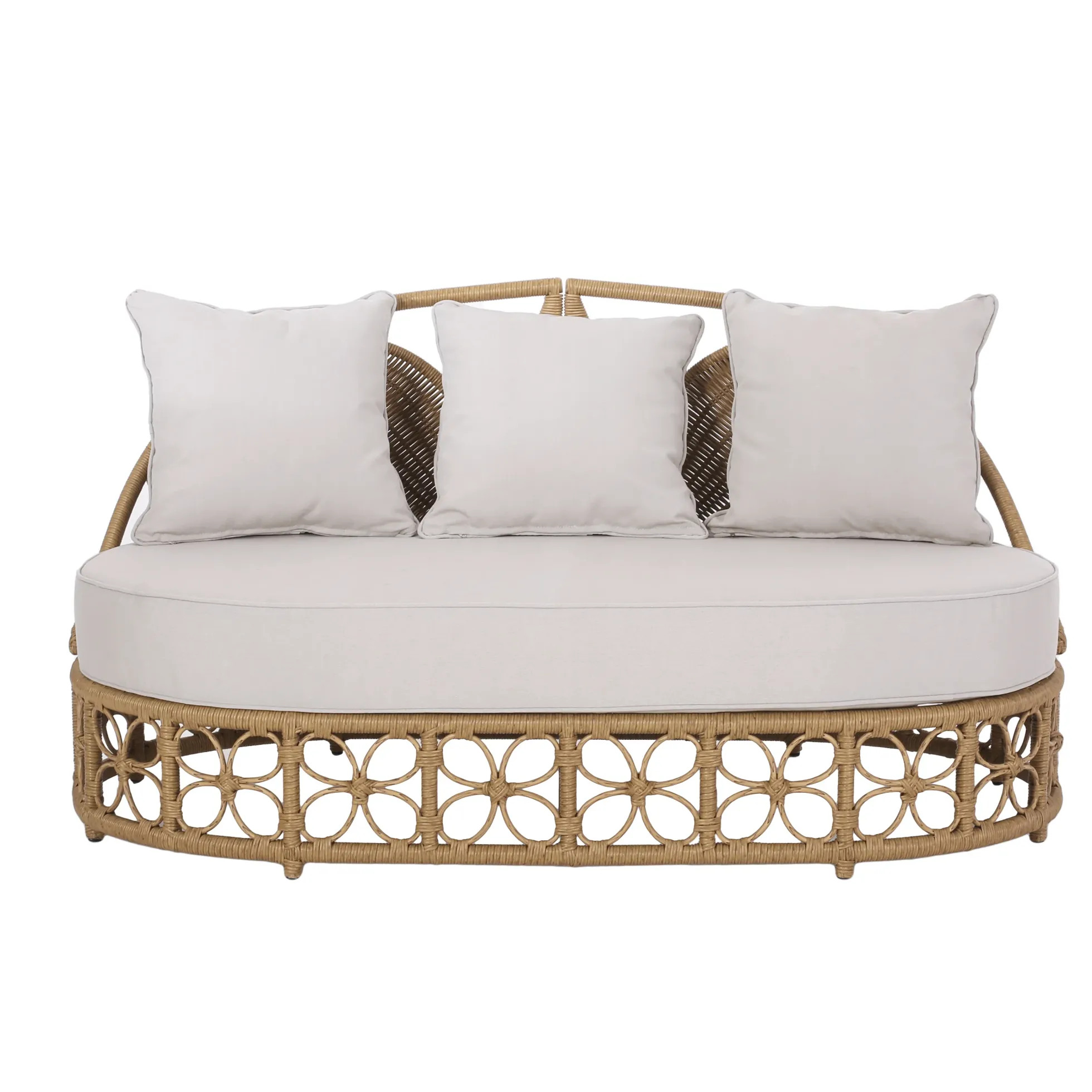 Walker Edison | Outdoor Wicker Daybed With Pillows