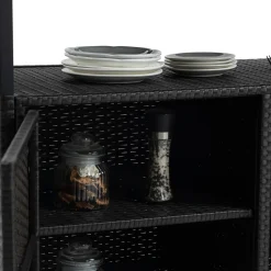 Walker Edison | Outdoor Wicker Bar Cart