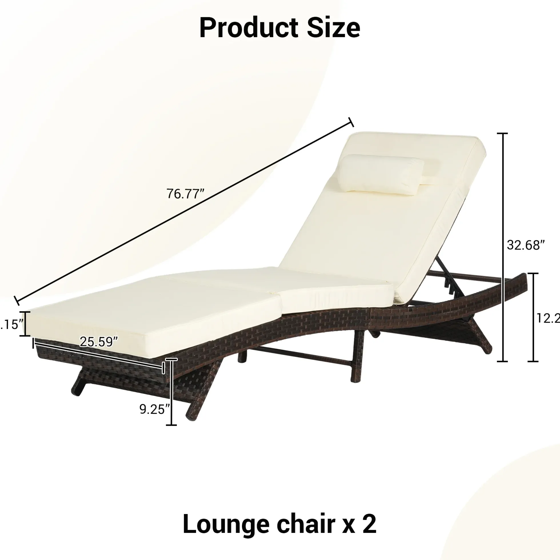 Walker Edison | Outdoor Wicker Long Reclining Chair Set of 2