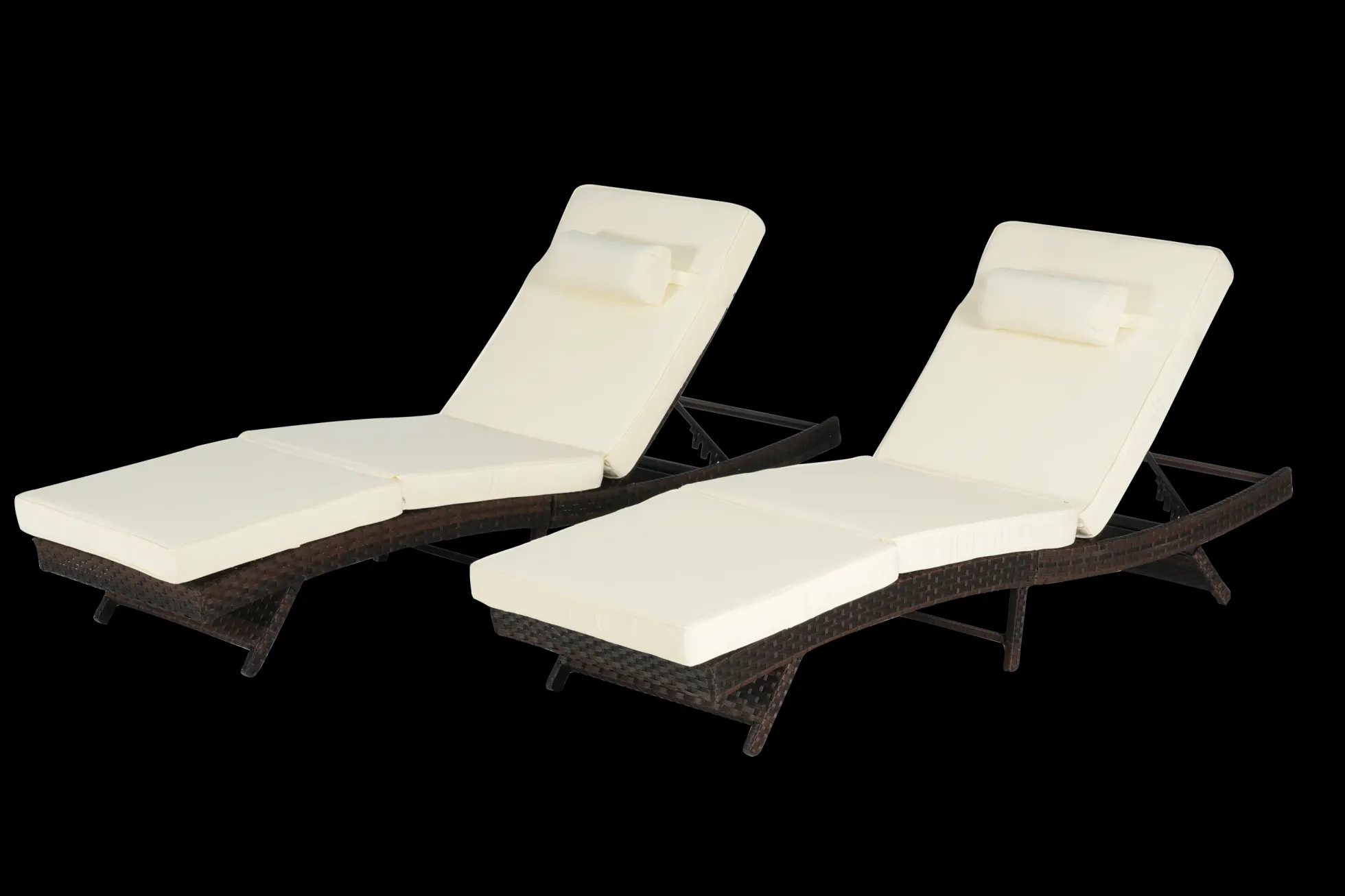 Walker Edison | Outdoor Wicker Long Reclining Chair Set of 2