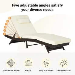 Walker Edison | Outdoor Wicker Long Reclining Chair Set of 2