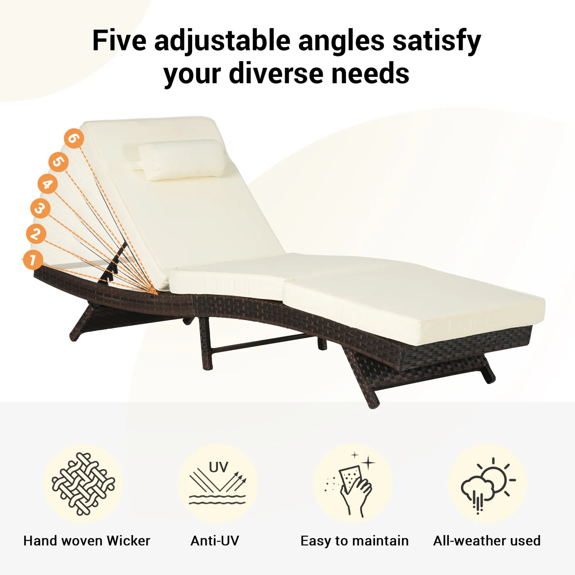 Walker Edison | Outdoor Wicker Long Reclining Chair Set of 2