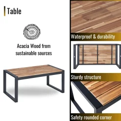 Walker Edison | Outdoor Wicker 4-Piece Patio Furniture Set