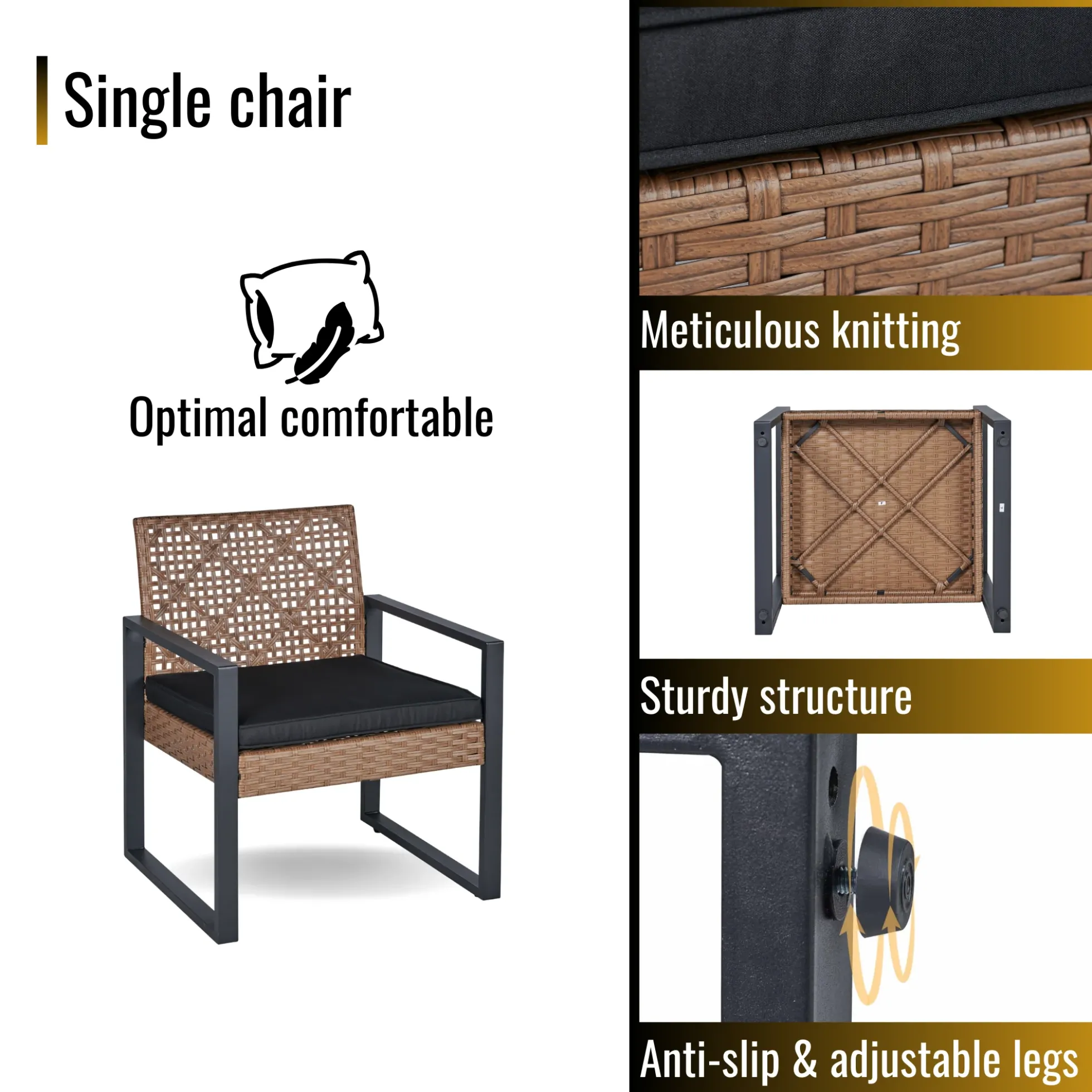Walker Edison | Outdoor Wicker 4-Piece Patio Furniture Set