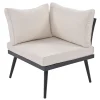 Walker Edison | 6-Piece Outdoor Sectional Sofa Set with Nesting Coffee Tables Beige
