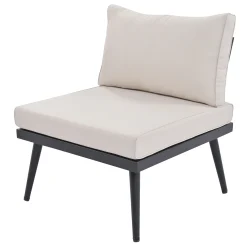 Walker Edison | 6-Piece Outdoor Sectional Sofa Set with Nesting Coffee Tables Beige