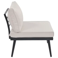 Walker Edison | 6-Piece Outdoor Sectional Sofa Set with Nesting Coffee Tables Beige