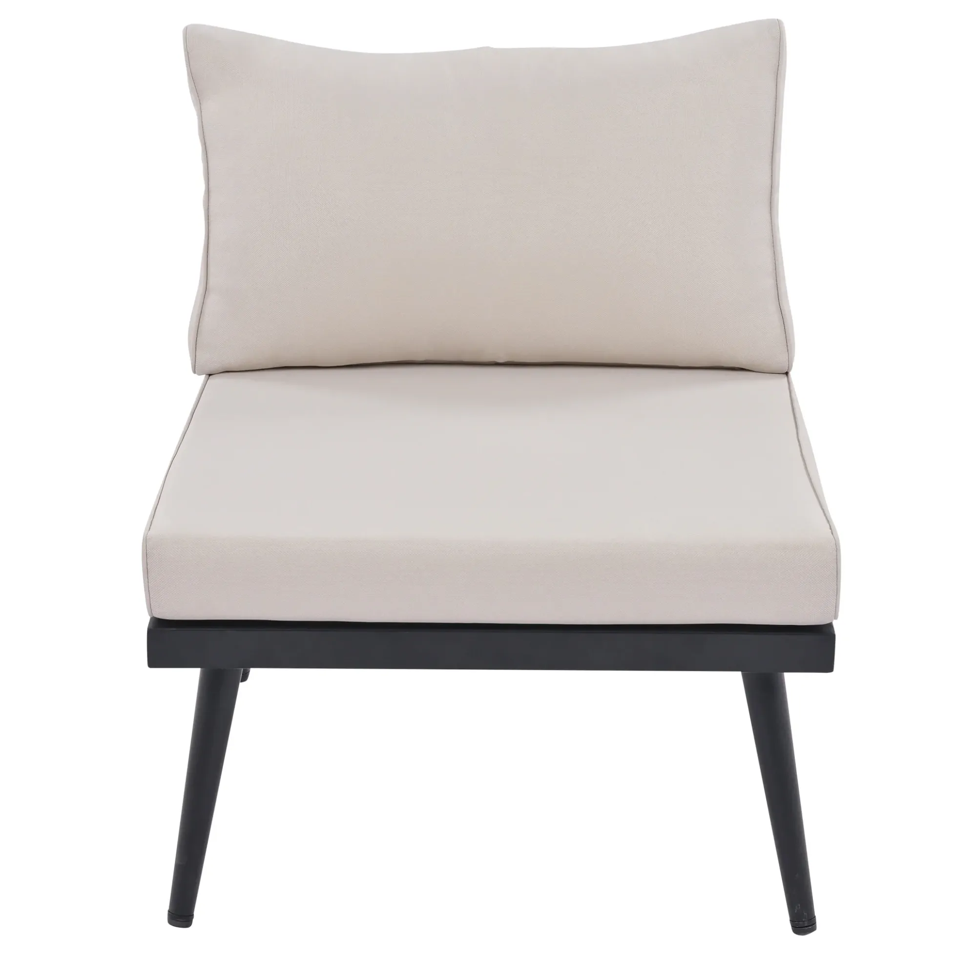 Walker Edison | 6-Piece Outdoor Sectional Sofa Set with Nesting Coffee Tables Beige