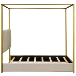 Walker Edison | Queen Size Upholstery Canopy Platform Bed