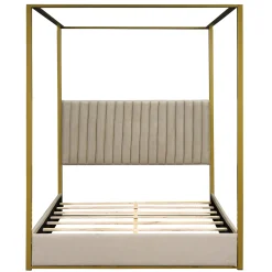 Walker Edison | Queen Size Upholstery Canopy Platform Bed