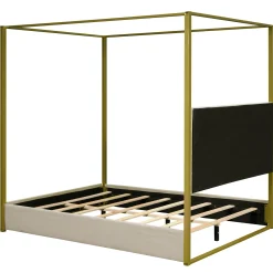 Walker Edison | Queen Size Upholstery Canopy Platform Bed