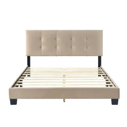 Walker Edison | Queen Velvet Platform Bed