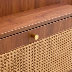 Walker Edison | Rattan Modern Minimalist Entryway Storage Cabinet
