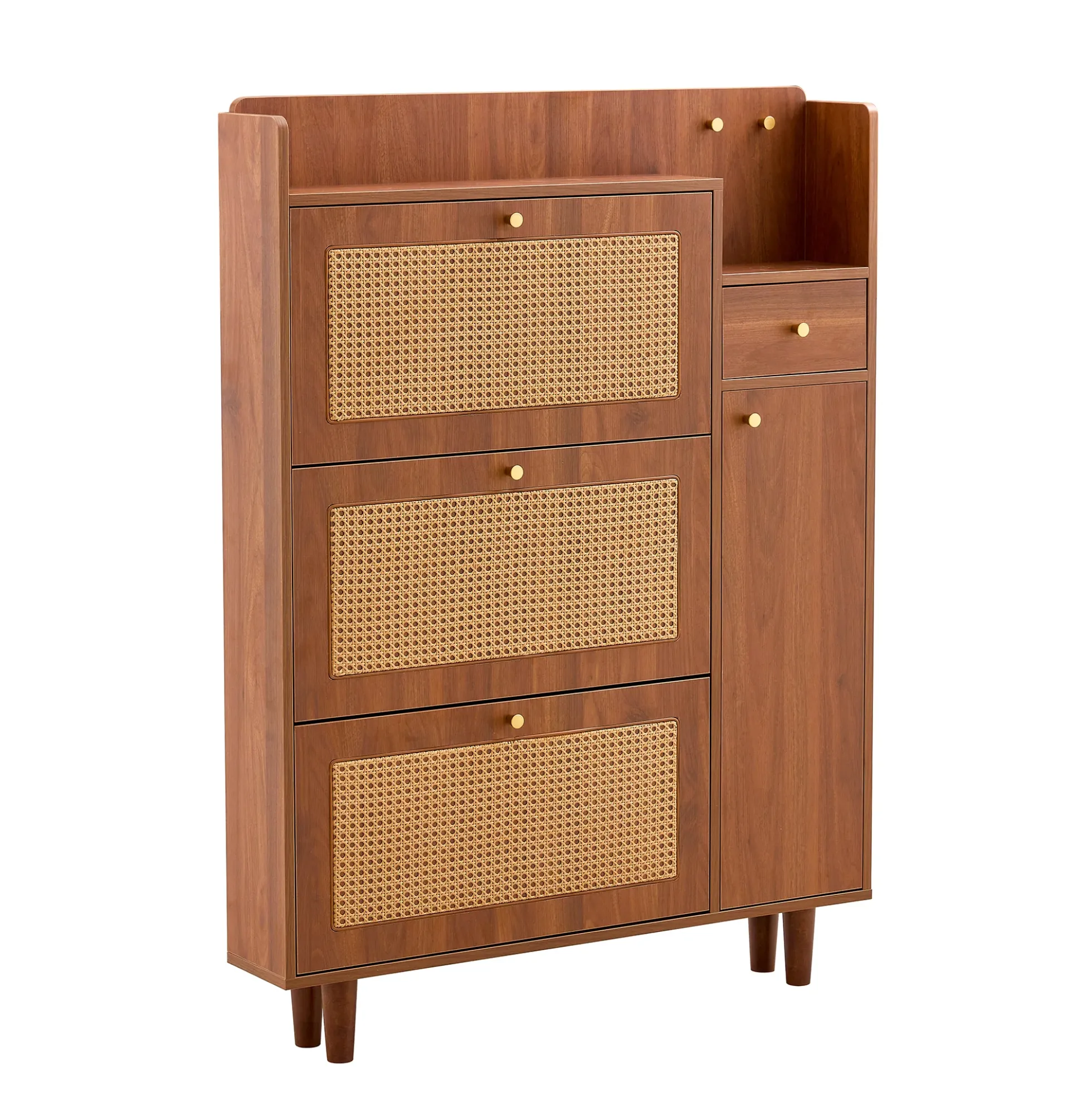 Walker Edison | Rattan Modern Minimalist Entryway Storage Cabinet