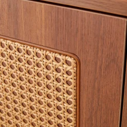Walker Edison | Rattan Modern Minimalist Entryway Storage Cabinet