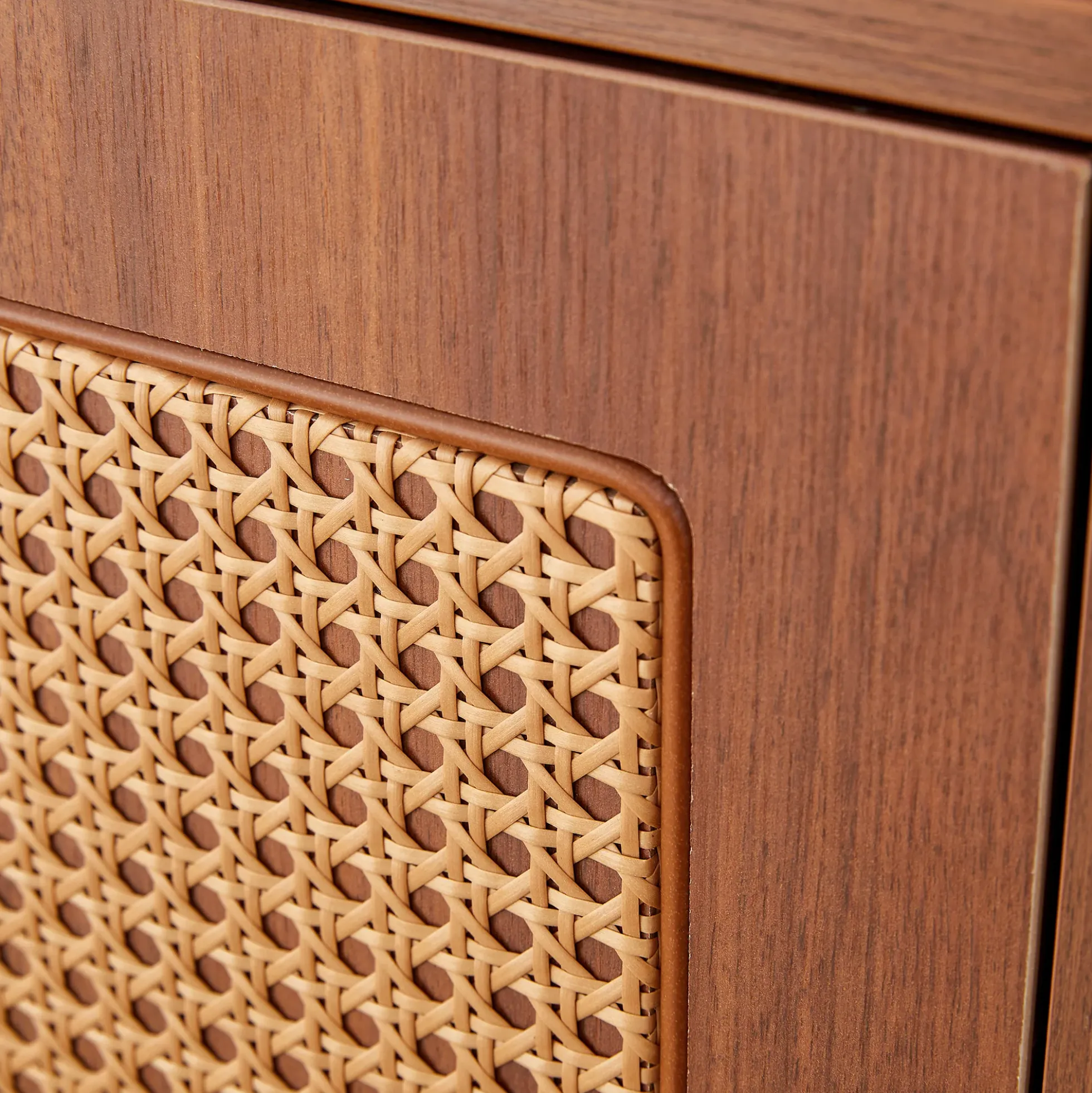 Walker Edison | Rattan Modern Minimalist Entryway Storage Cabinet