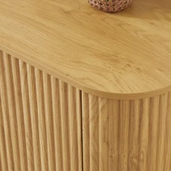 Walker Edison | Reeded Modern Curve Design Storage Coffee Table
