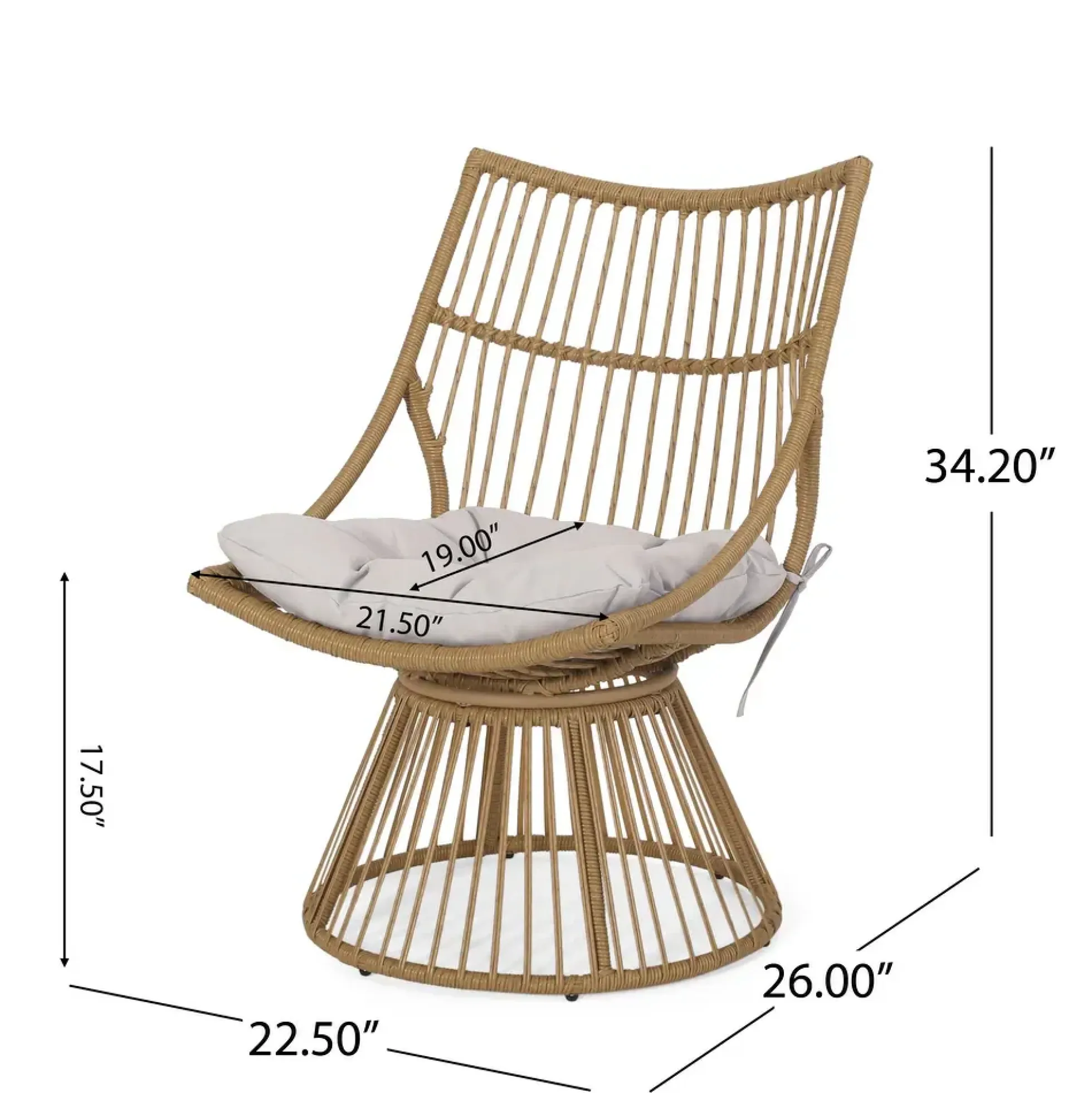 Walker Edison | Retro Wicker Outdoor Chat Set