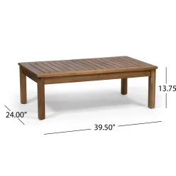Walker Edison | Rope Design Outdoor Teak Loveseat Set