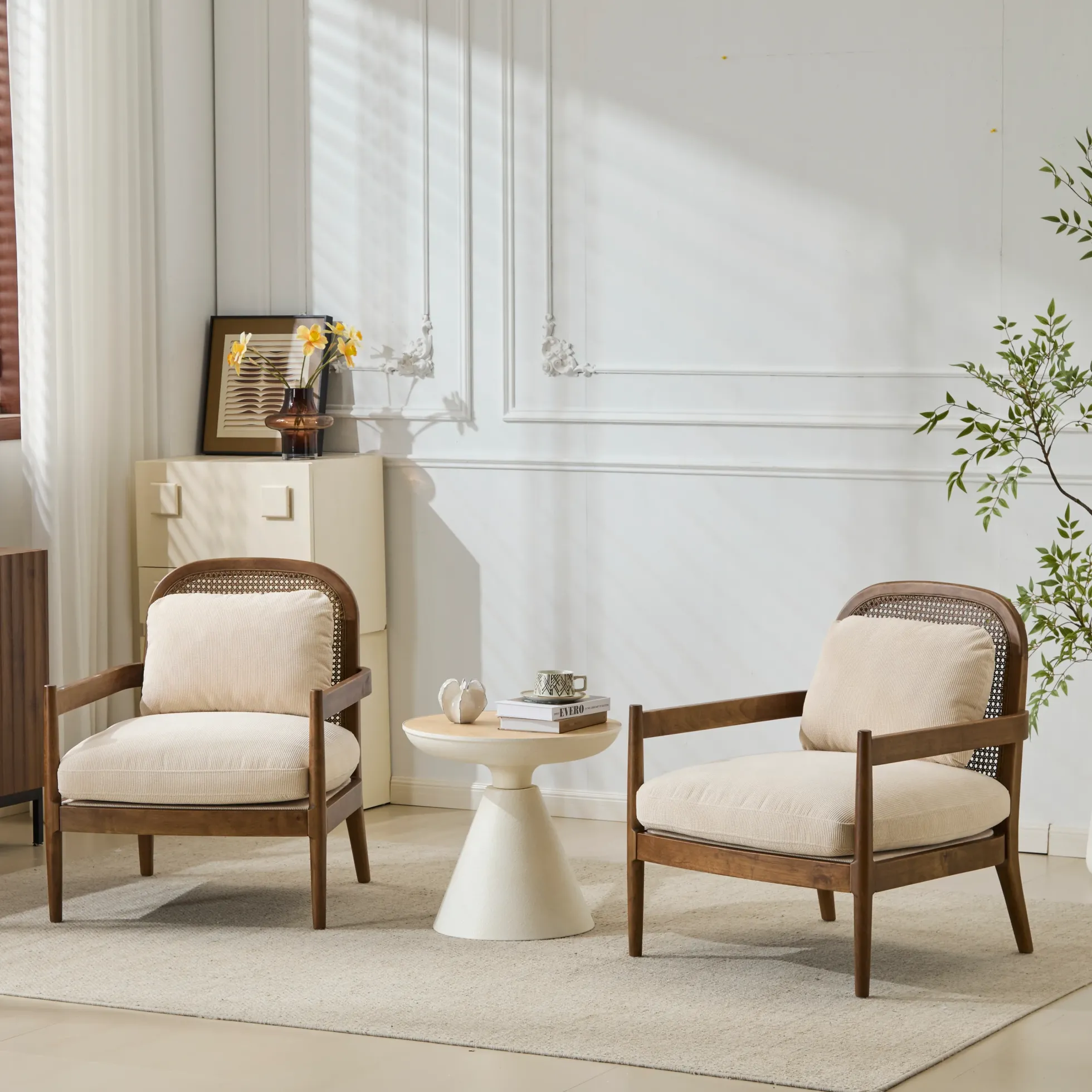 Walker Edison | Set of 2 Mid-Century Modern Accent Chairs