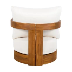 Walker Edison | Set of 2 Premium Acacia Wood Curve Design Outdoor Club Chairs