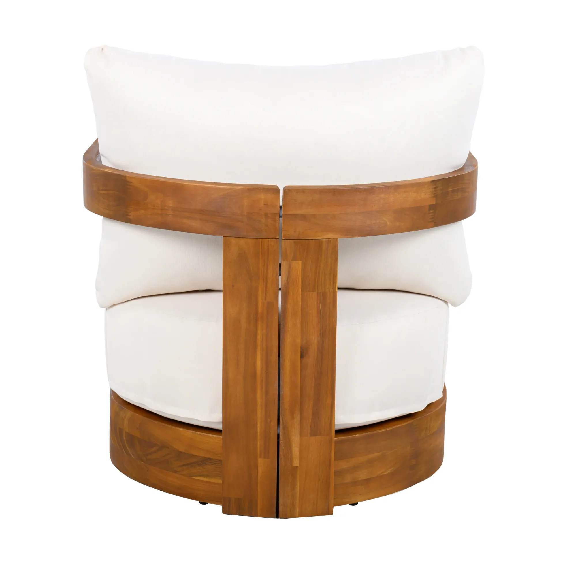 Walker Edison | Set of 2 Premium Acacia Wood Curve Design Outdoor Club Chairs